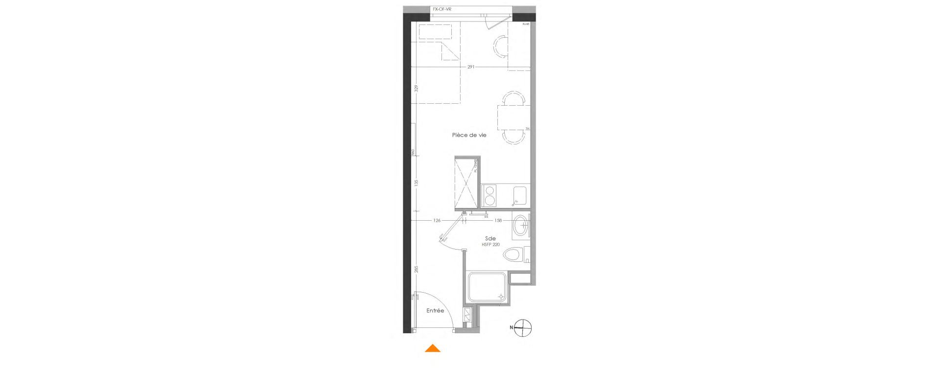 Appartement T1 meubl&eacute; de 19,93 m2 &agrave; Cr&eacute;teil Centre