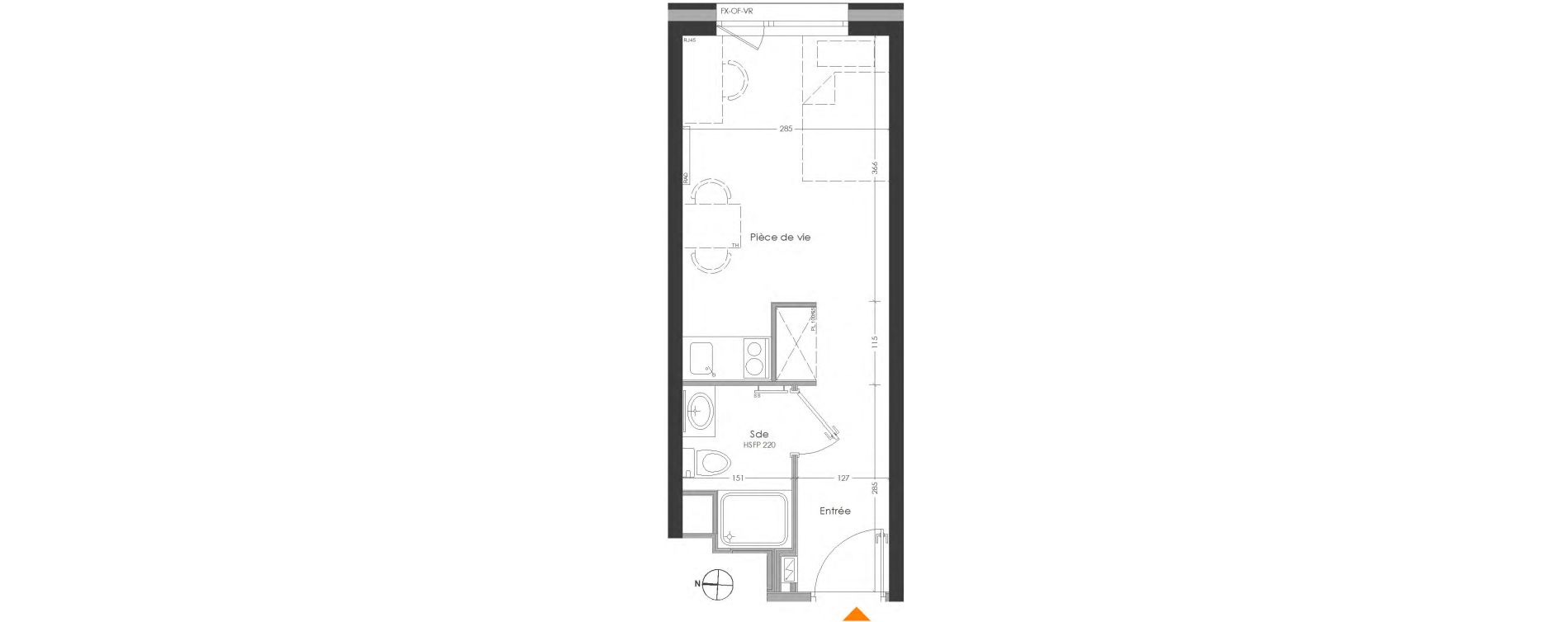 Appartement T1 meubl&eacute; de 20,05 m2 &agrave; Cr&eacute;teil Centre