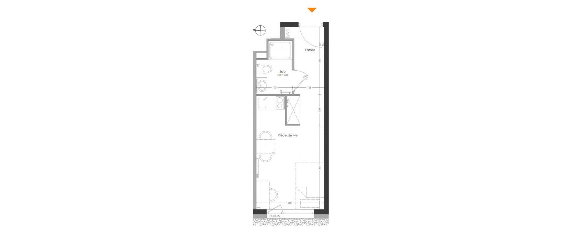 Appartement T1 meubl&eacute; de 20,46 m2 &agrave; Cr&eacute;teil Centre
