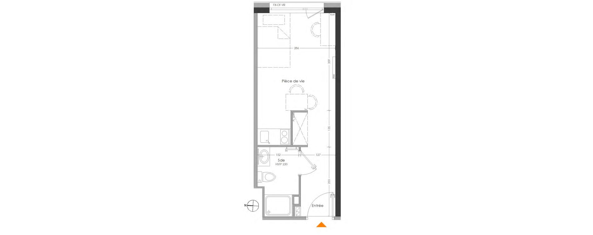 Appartement T1 meubl&eacute; de 20,53 m2 &agrave; Cr&eacute;teil Centre