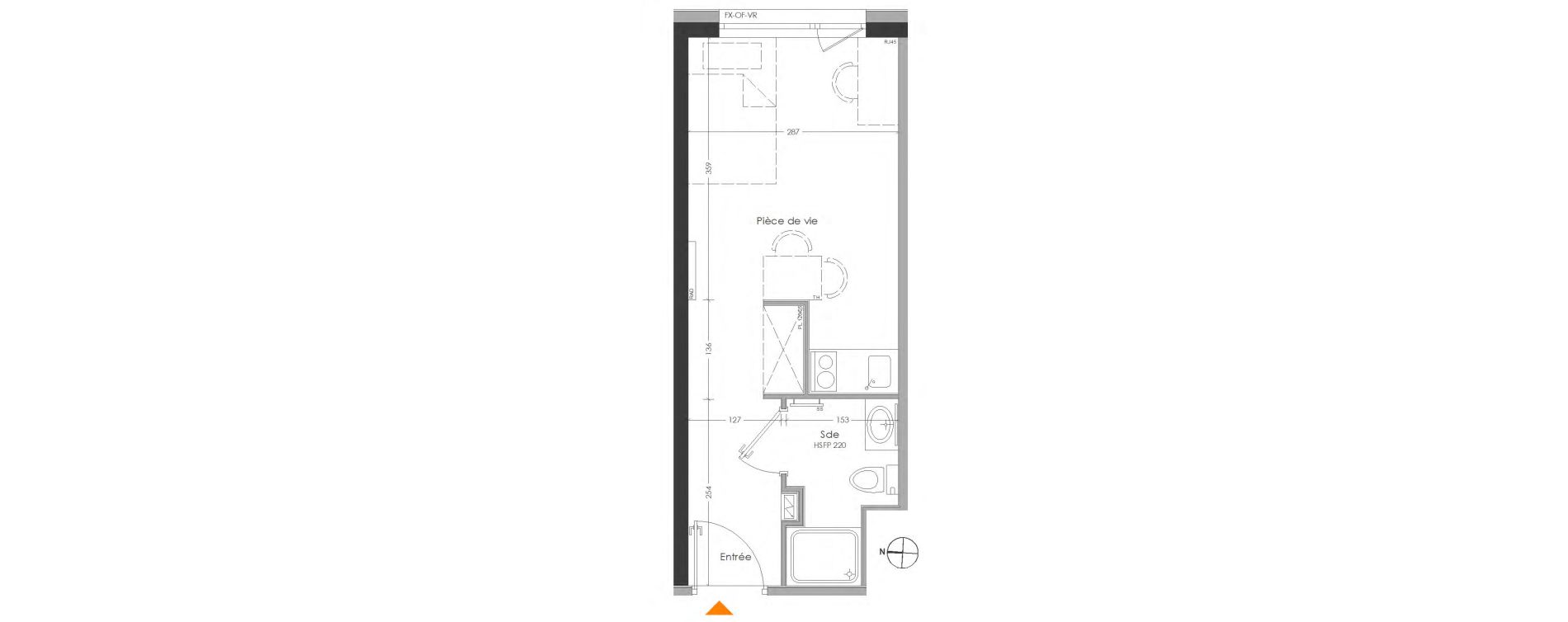 Appartement T1 meubl&eacute; de 20,32 m2 &agrave; Cr&eacute;teil Centre