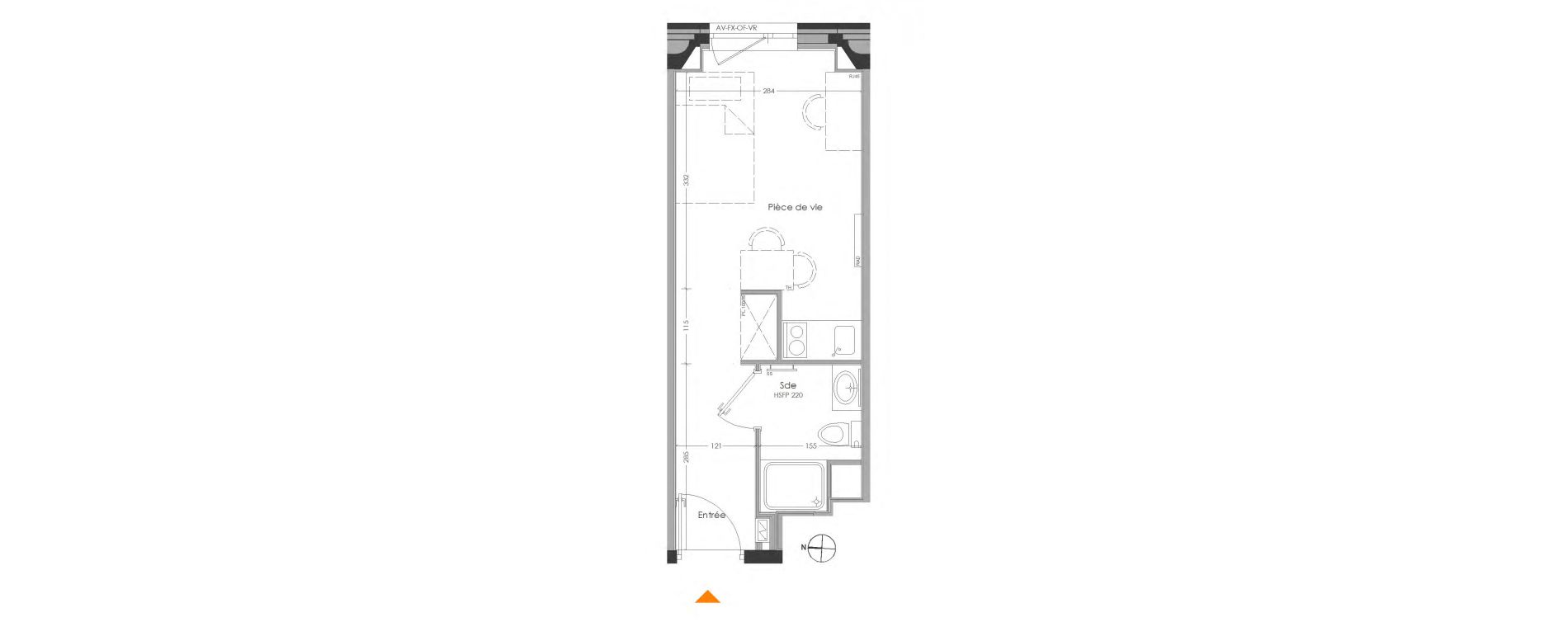 Appartement T1 meubl&eacute; de 19,62 m2 &agrave; Cr&eacute;teil Centre