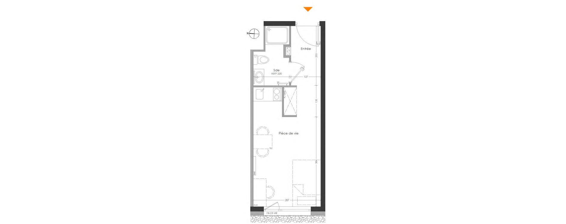 Appartement T1 meubl&eacute; de 21,03 m2 &agrave; Cr&eacute;teil Centre