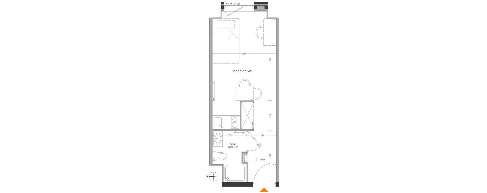 Appartement T1 meubl&eacute; de 20,43 m2 &agrave; Cr&eacute;teil Centre