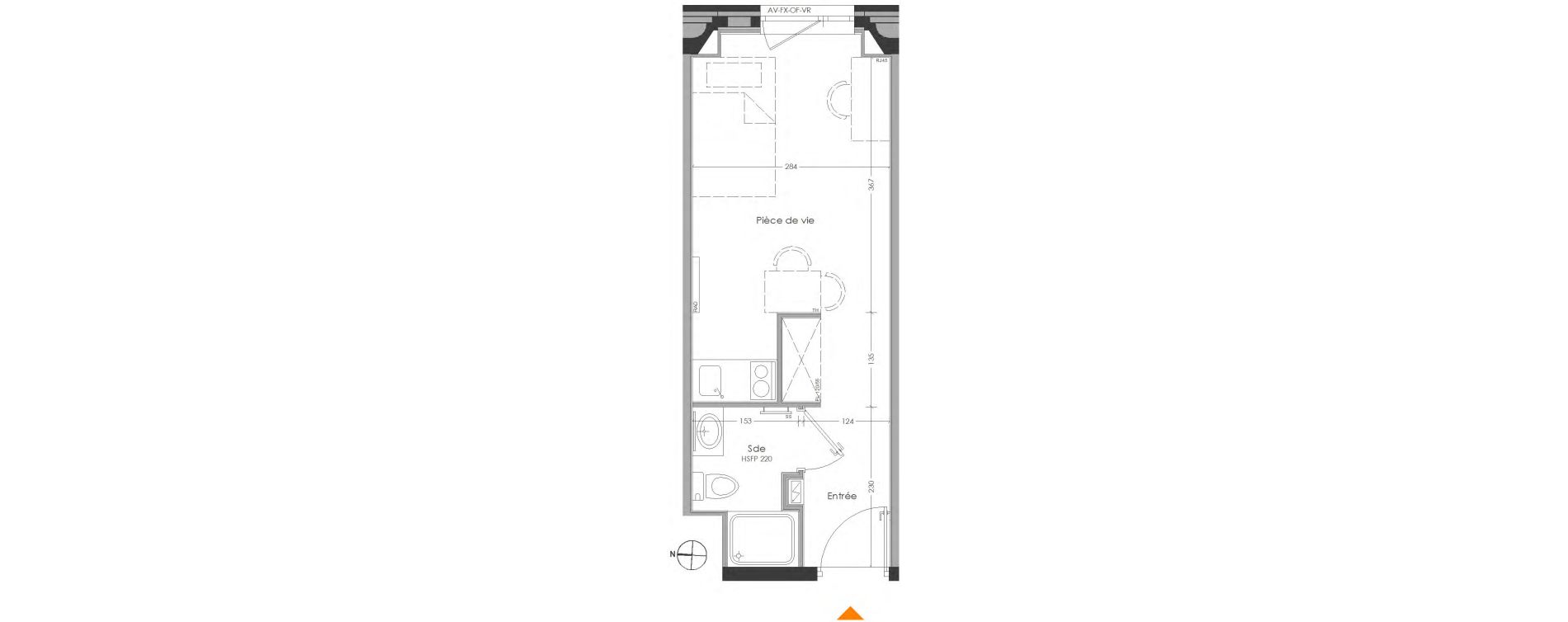 Appartement T1 meubl&eacute; de 20,43 m2 &agrave; Cr&eacute;teil Centre