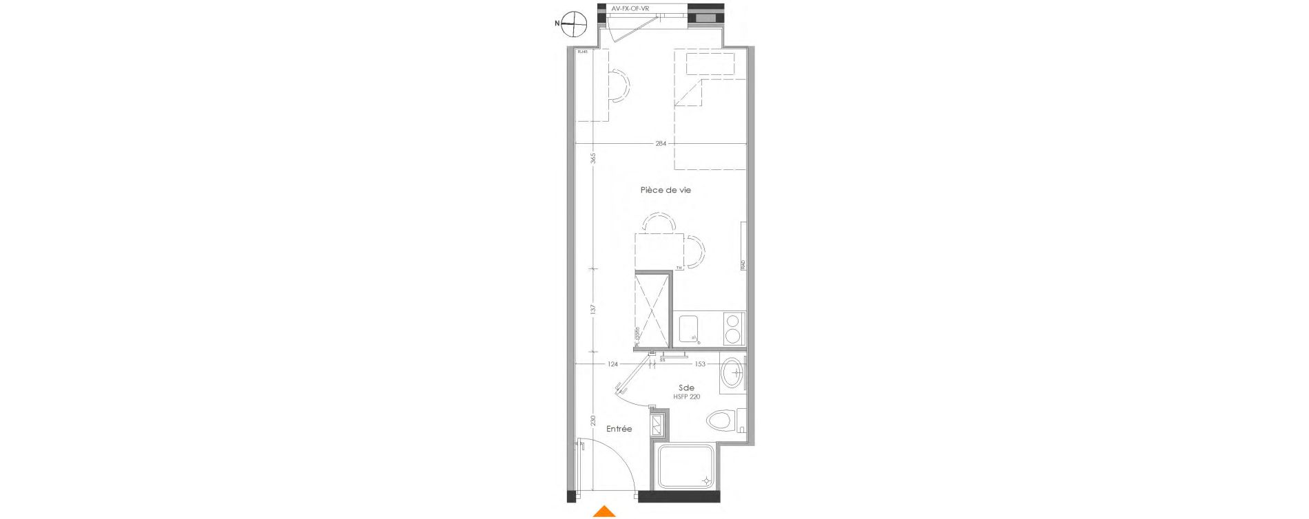 Appartement T1 meubl&eacute; de 20,43 m2 &agrave; Cr&eacute;teil Centre