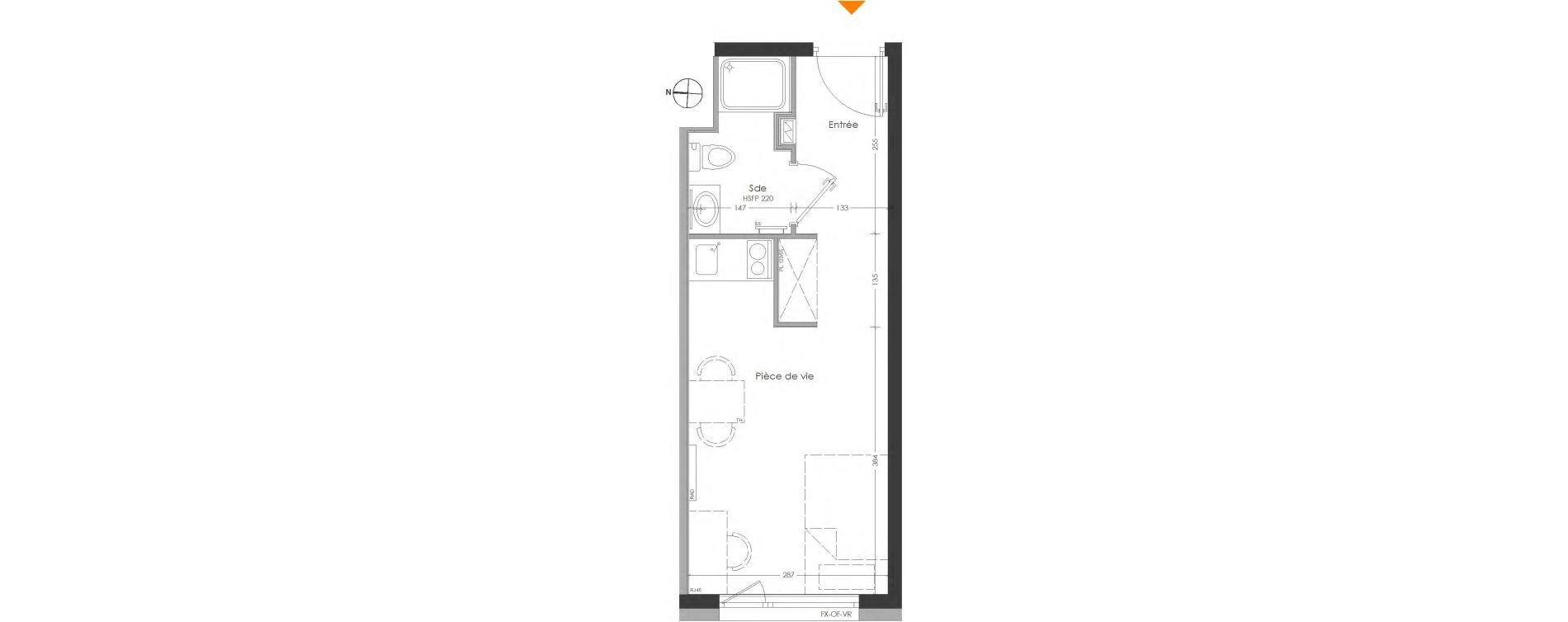 Appartement T1 meubl&eacute; de 21,13 m2 &agrave; Cr&eacute;teil Centre