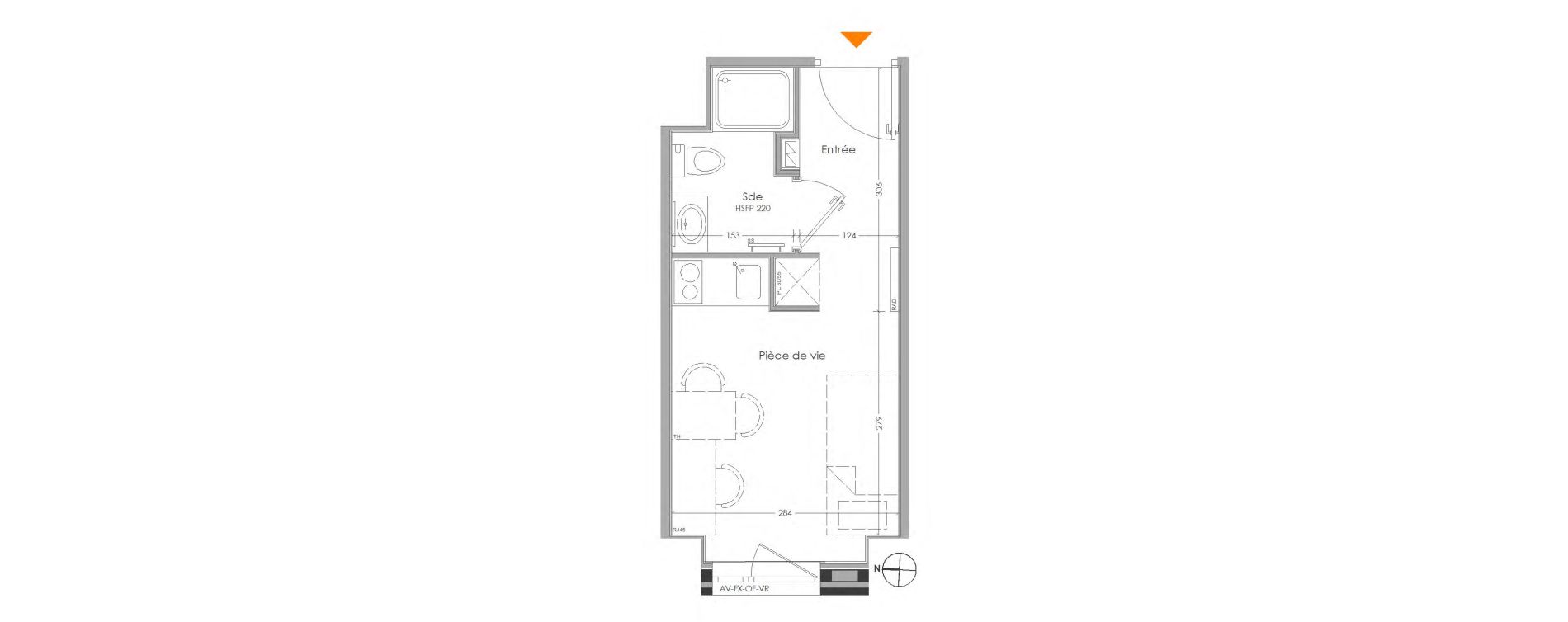Appartement T1 meubl&eacute; de 16,33 m2 &agrave; Cr&eacute;teil Centre