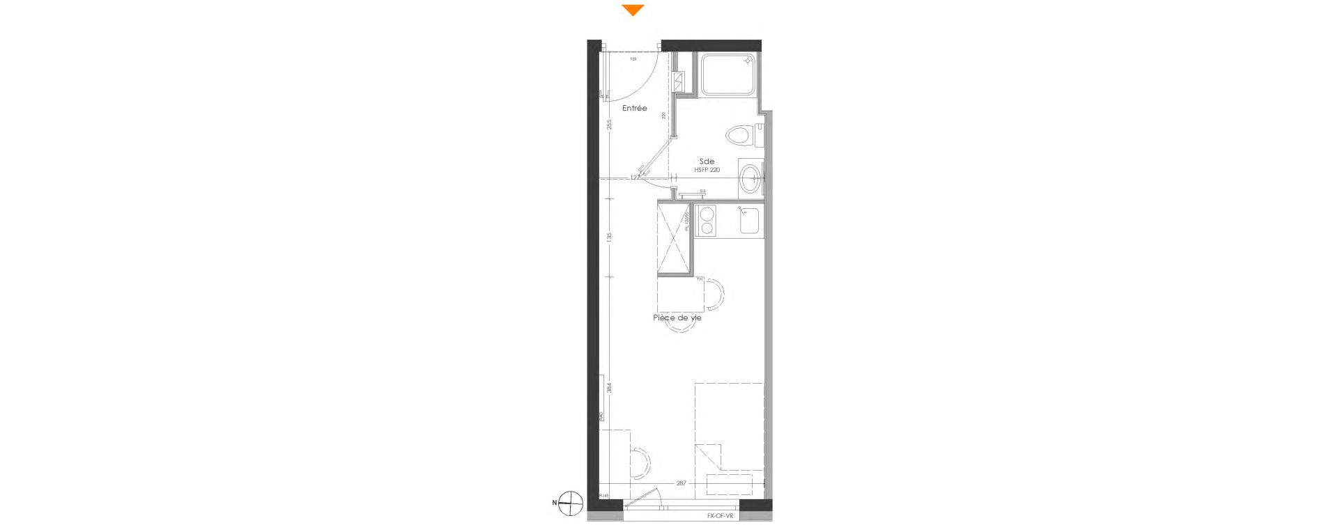 Appartement T1 meubl&eacute; de 21,28 m2 &agrave; Cr&eacute;teil Centre