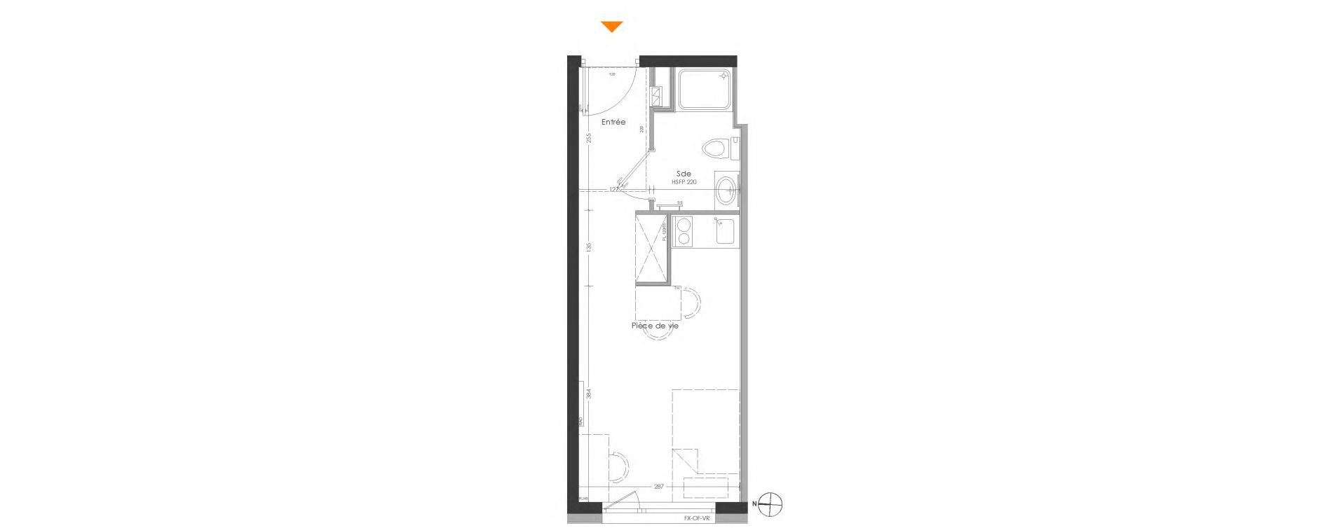 Appartement T1 meubl&eacute; de 21,28 m2 &agrave; Cr&eacute;teil Centre