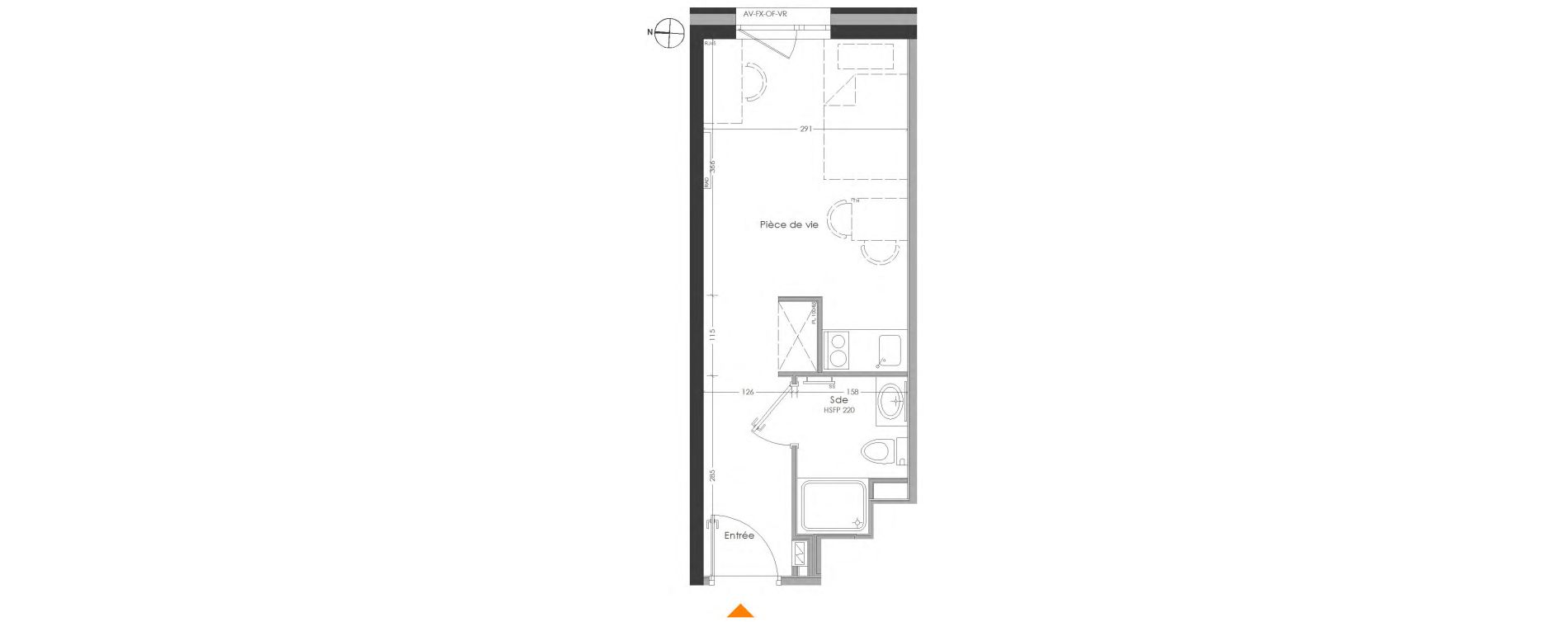 Appartement T1 meubl&eacute; de 20,44 m2 &agrave; Cr&eacute;teil Centre