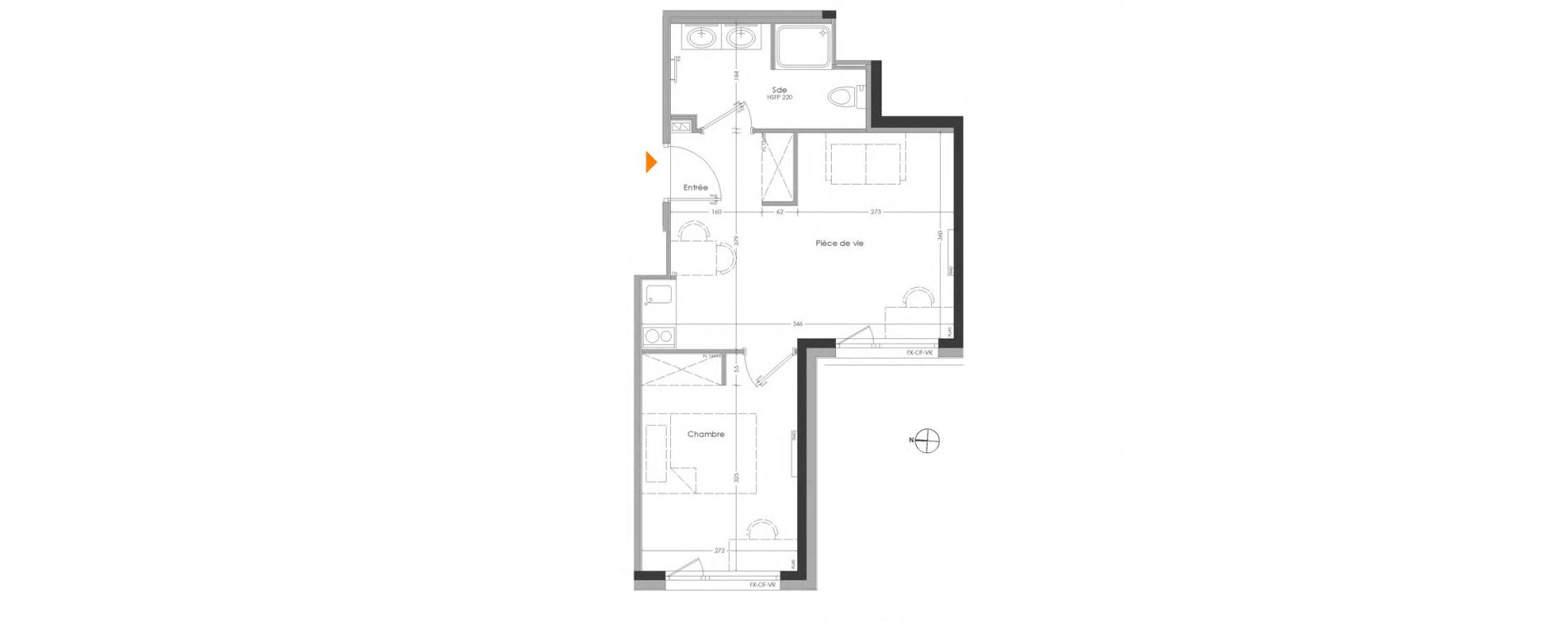 Appartement T2 meubl&eacute; de 34,69 m2 &agrave; Cr&eacute;teil Centre