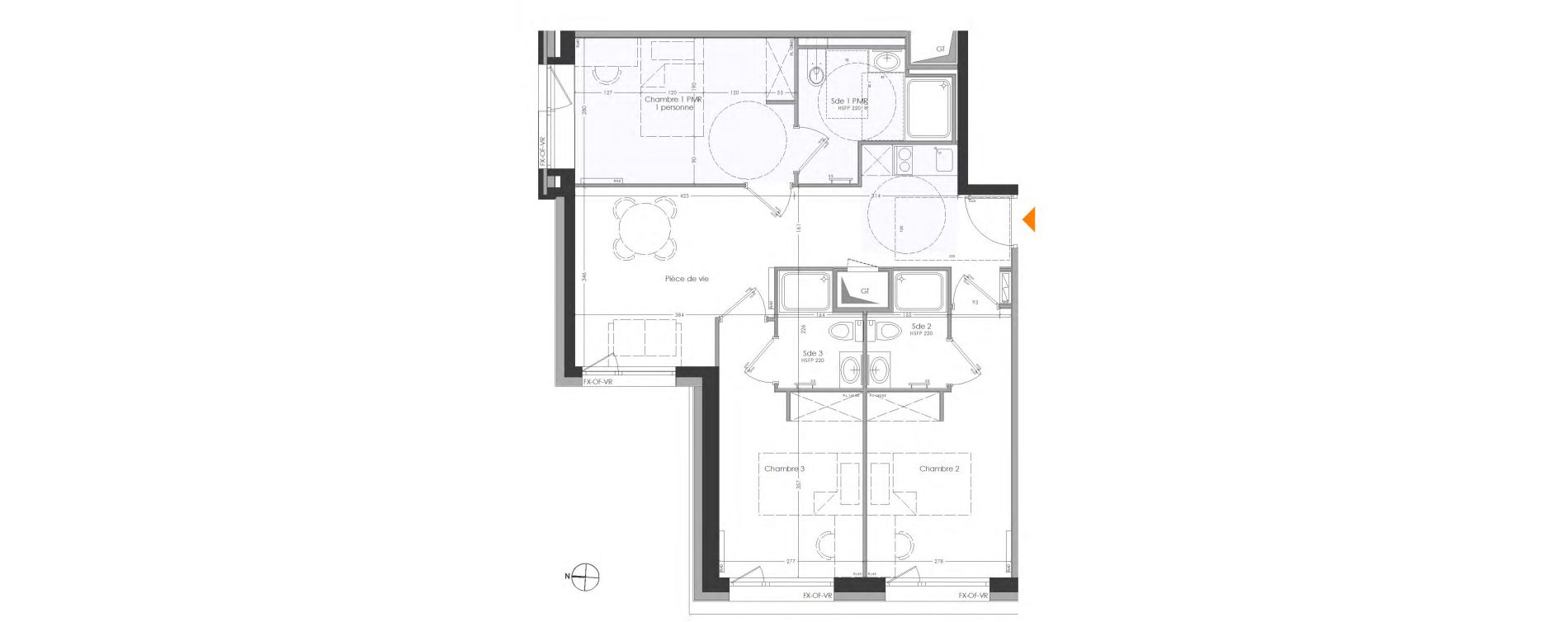 Appartement T4 meubl&eacute; de 68,03 m2 &agrave; Cr&eacute;teil Centre