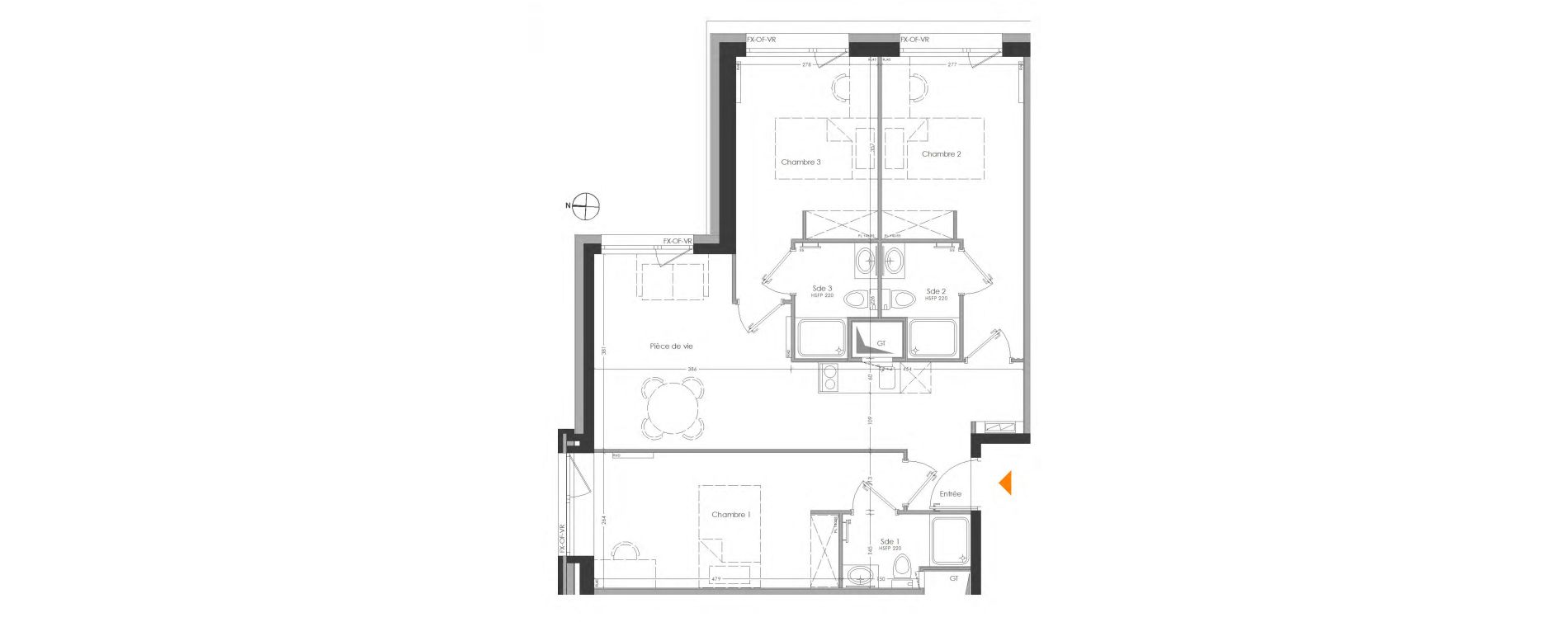 Appartement T4 meubl&eacute; de 69,41 m2 &agrave; Cr&eacute;teil Centre