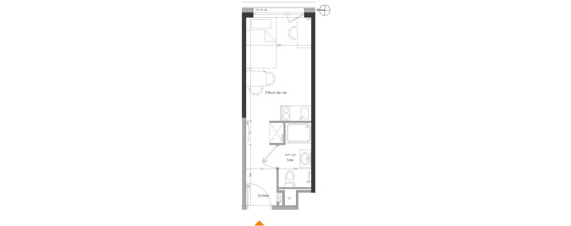 Appartement T1 meubl&eacute; de 18,03 m2 &agrave; Cr&eacute;teil Centre