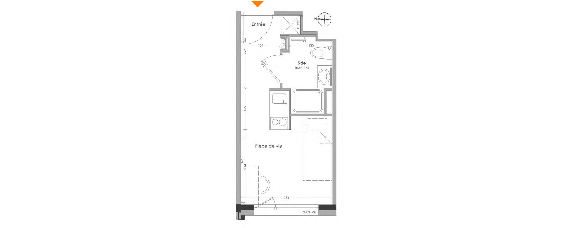 Appartement T1 meubl&eacute; de 15,29 m2 &agrave; Cr&eacute;teil Centre