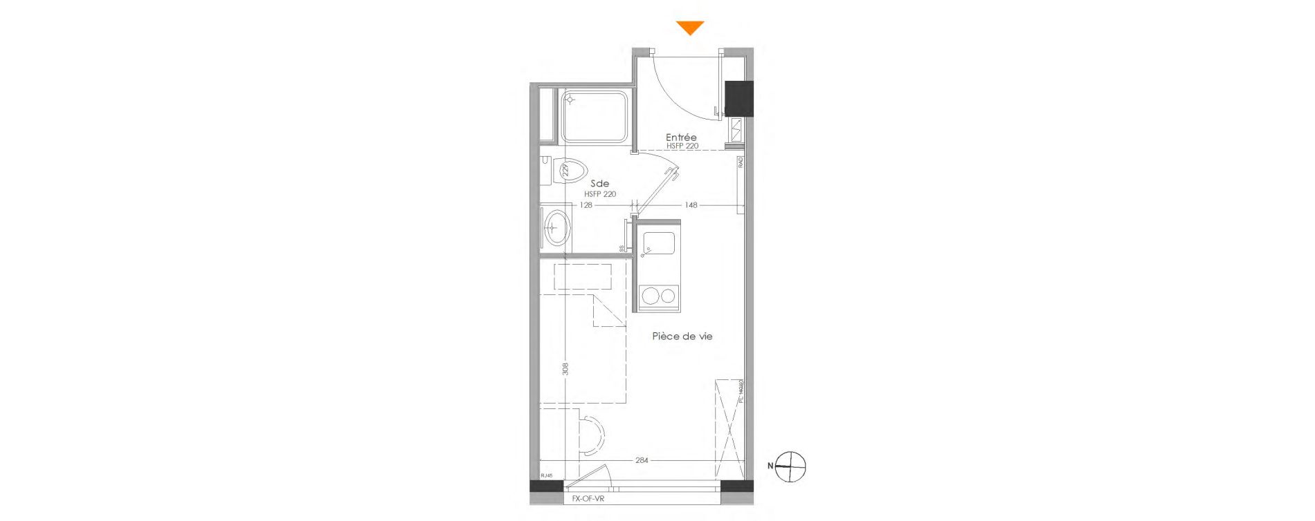 Appartement T1 meubl&eacute; de 15,25 m2 &agrave; Cr&eacute;teil Centre