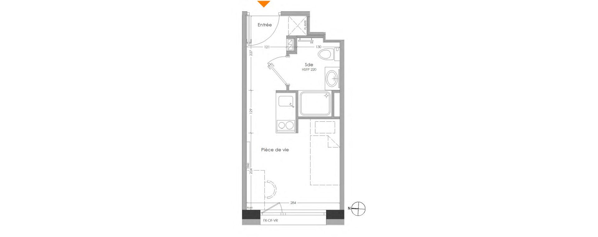 Appartement T1 meubl&eacute; de 15,29 m2 &agrave; Cr&eacute;teil Centre
