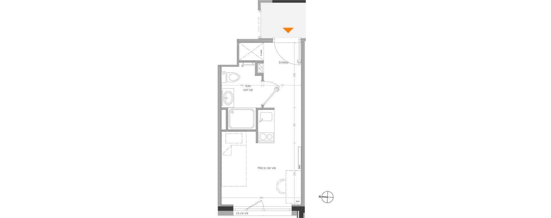 Appartement T1 meubl&eacute; de 16,07 m2 &agrave; Cr&eacute;teil Centre
