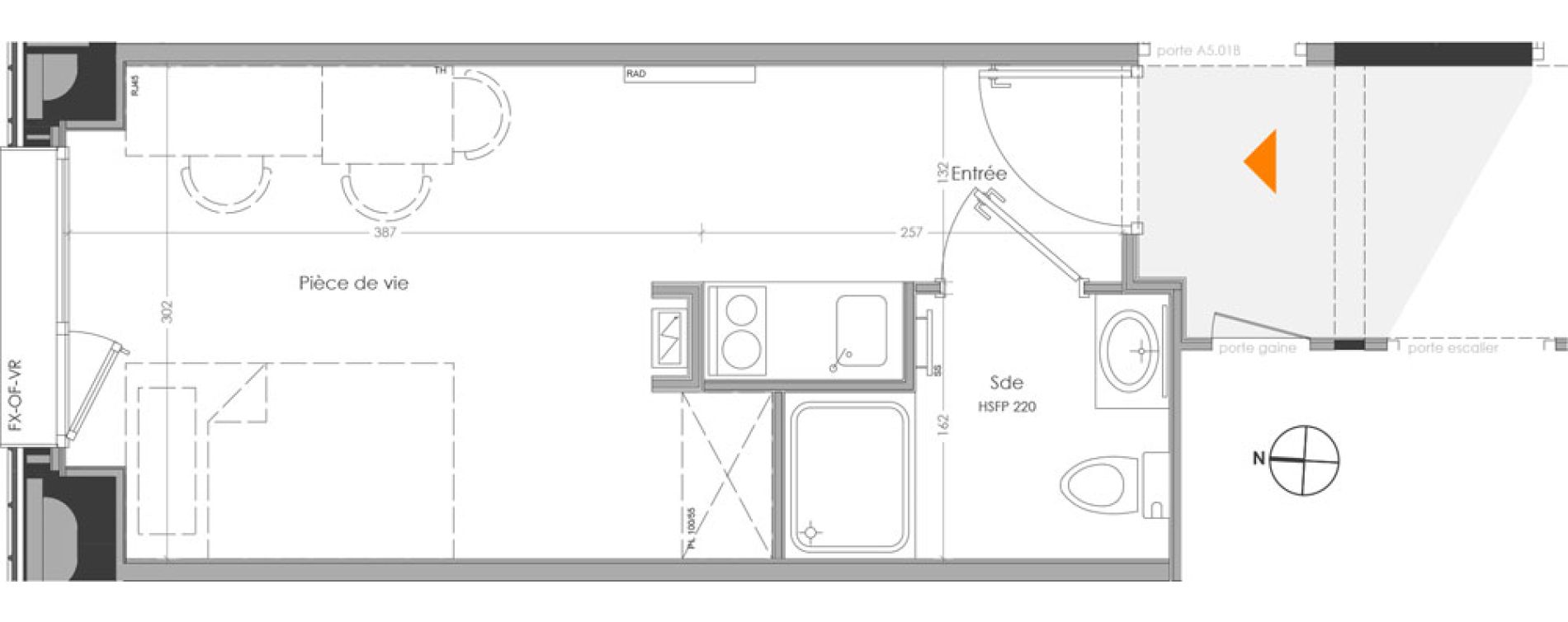 Appartement T1 meubl&eacute; de 19,07 m2 &agrave; Cr&eacute;teil Centre