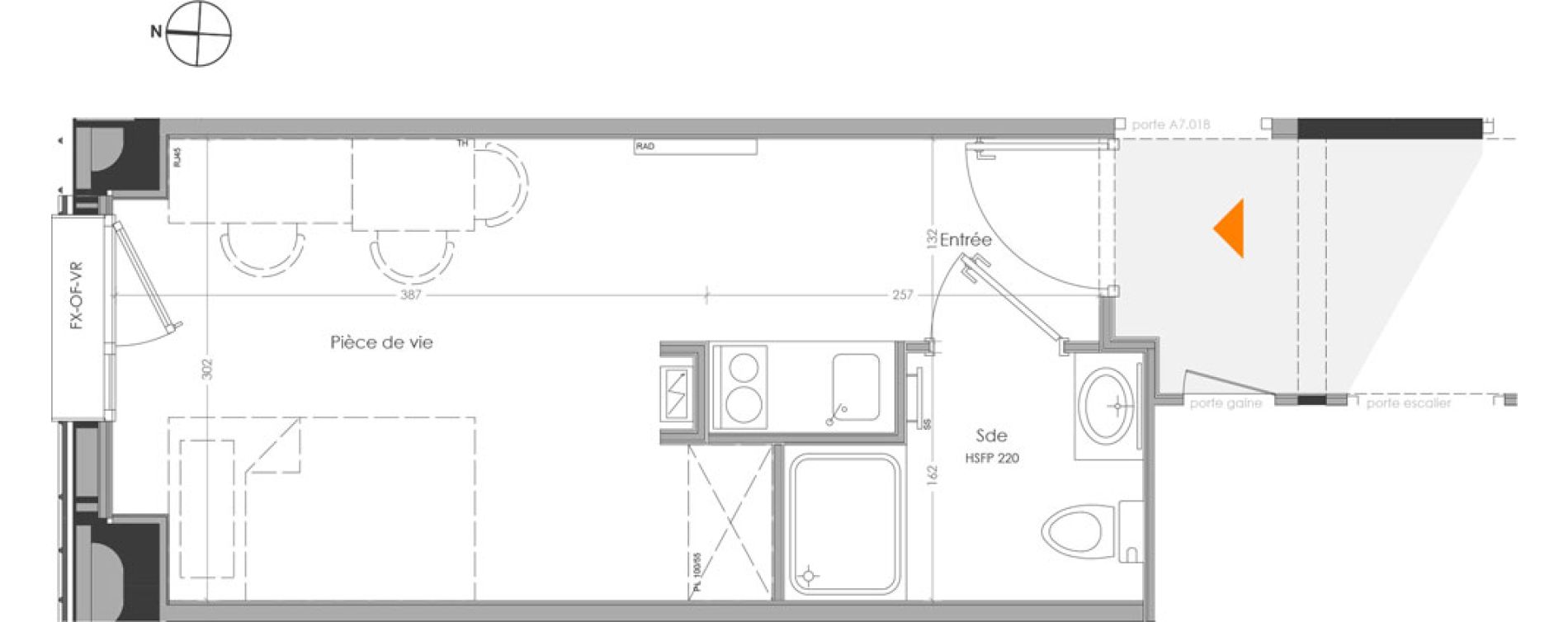 Appartement T1 meubl&eacute; de 19,07 m2 &agrave; Cr&eacute;teil Centre