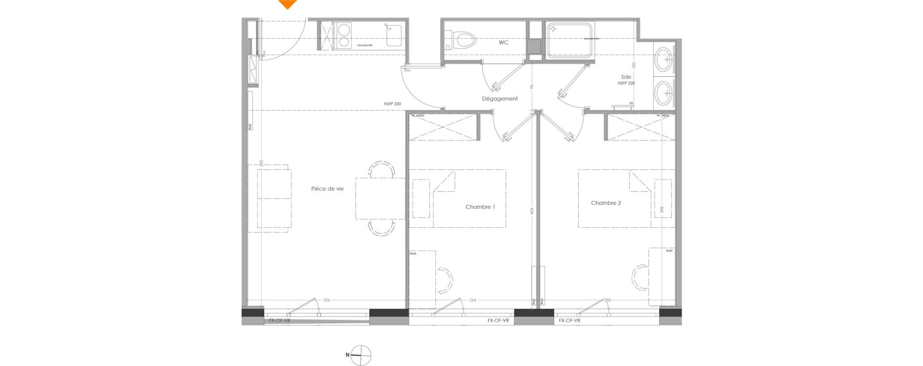 Appartement T3 meubl&eacute; de 49,47 m2 &agrave; Cr&eacute;teil Centre