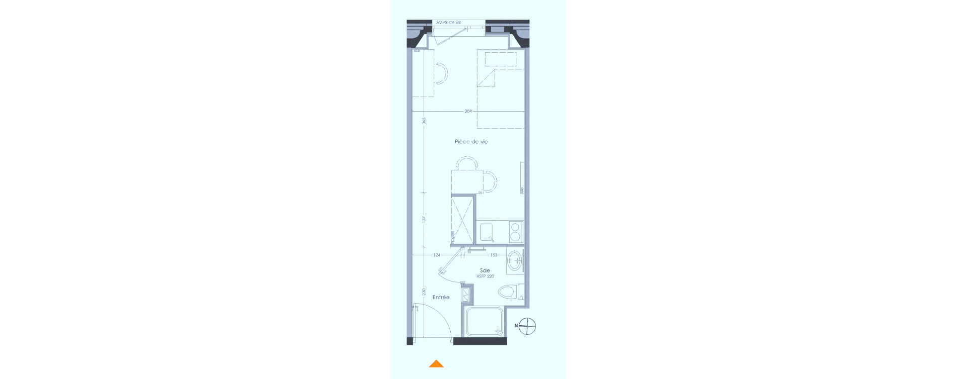 Studio meubl&eacute; de 20,43 m2 &agrave; Cr&eacute;teil Centre