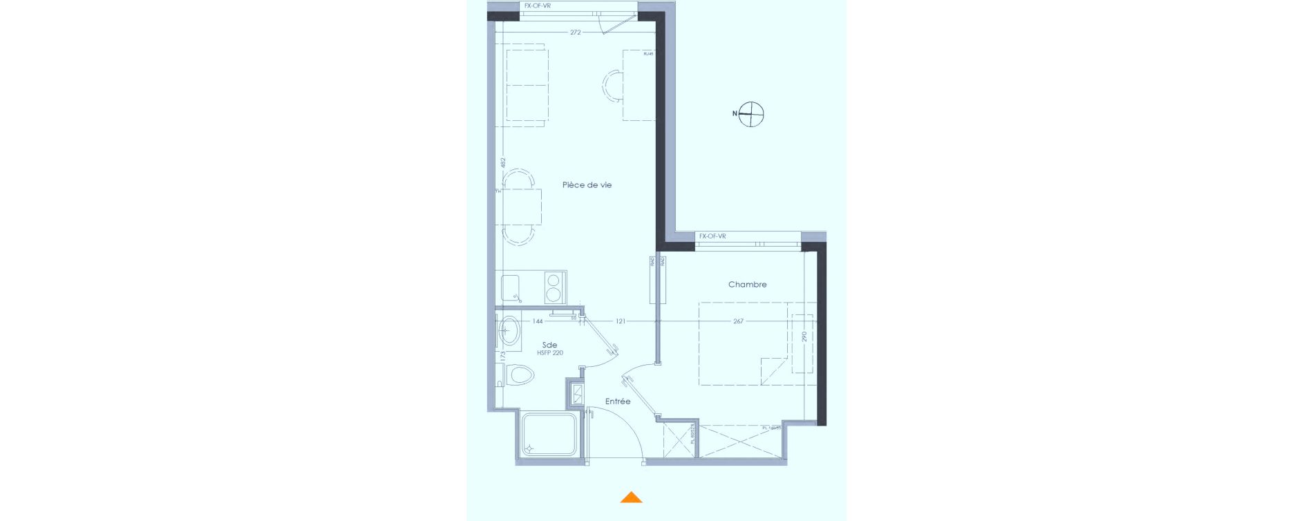 Appartement T2 meubl&eacute; de 28,31 m2 &agrave; Cr&eacute;teil Centre