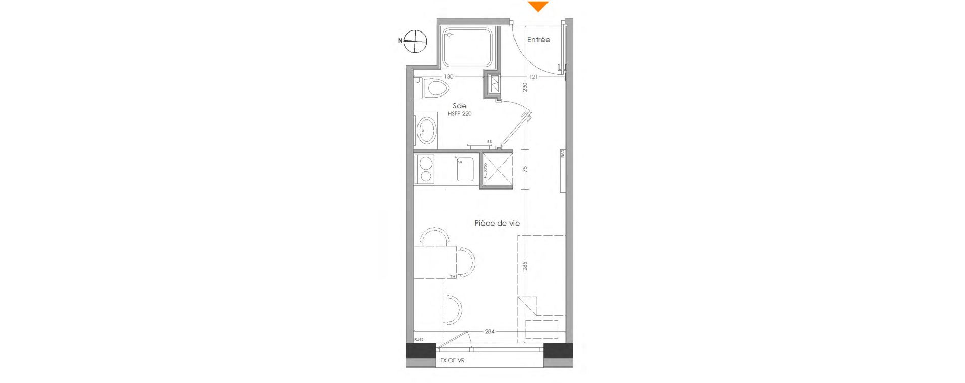 Appartement T1 meubl&eacute; de 15,81 m2 &agrave; Cr&eacute;teil Centre