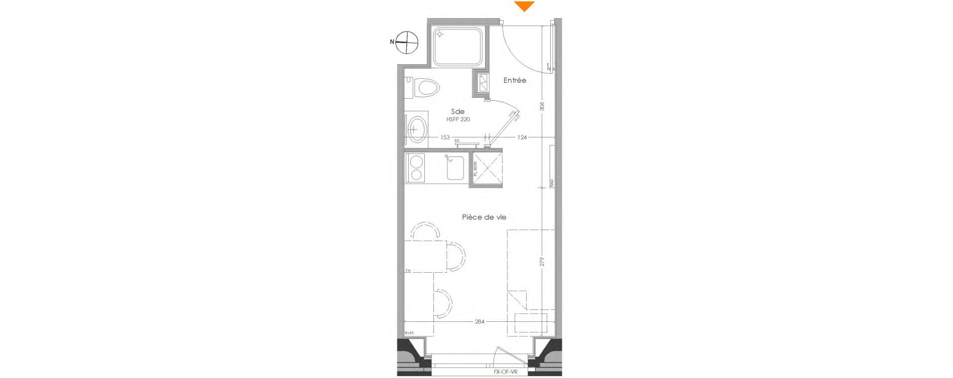 Appartement T1 meubl&eacute; de 16,33 m2 &agrave; Cr&eacute;teil Centre