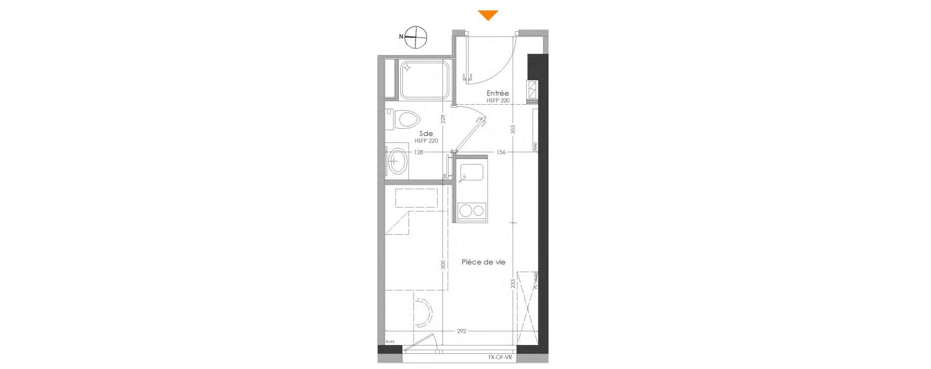 Appartement T1 meubl&eacute; de 15,72 m2 &agrave; Cr&eacute;teil Centre