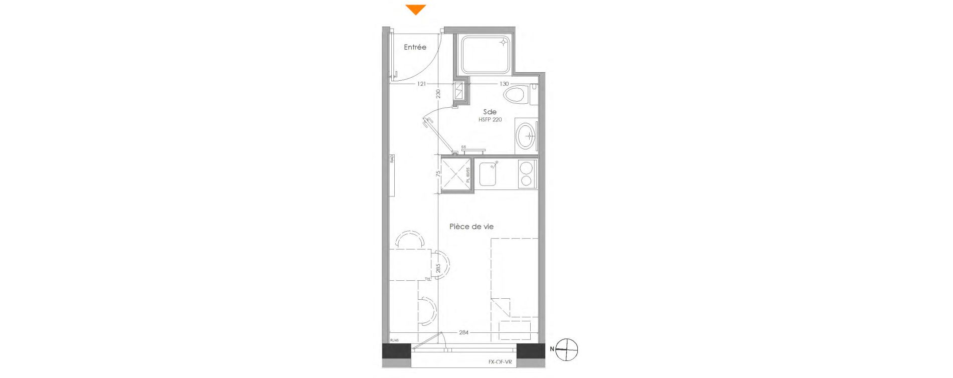 Appartement T1 meubl&eacute; de 15,81 m2 &agrave; Cr&eacute;teil Centre