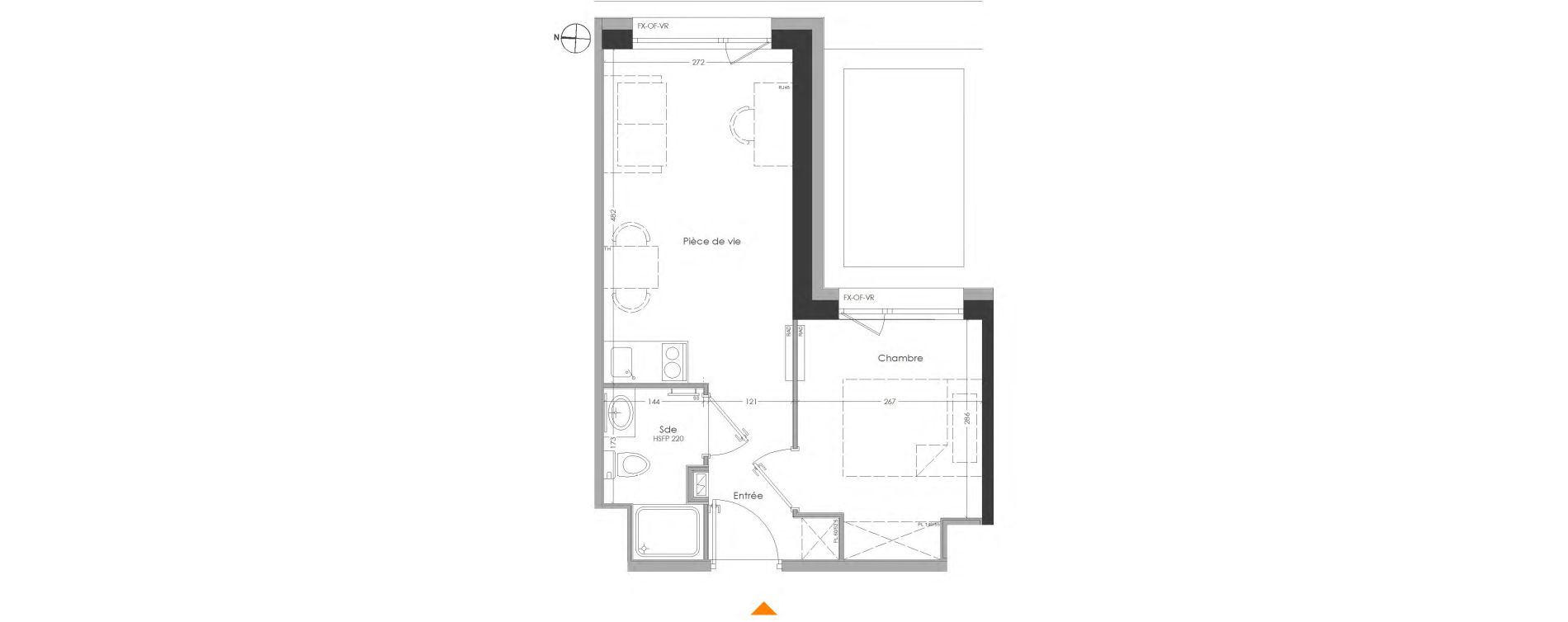 Appartement T2 meubl&eacute; de 28,12 m2 &agrave; Cr&eacute;teil Centre