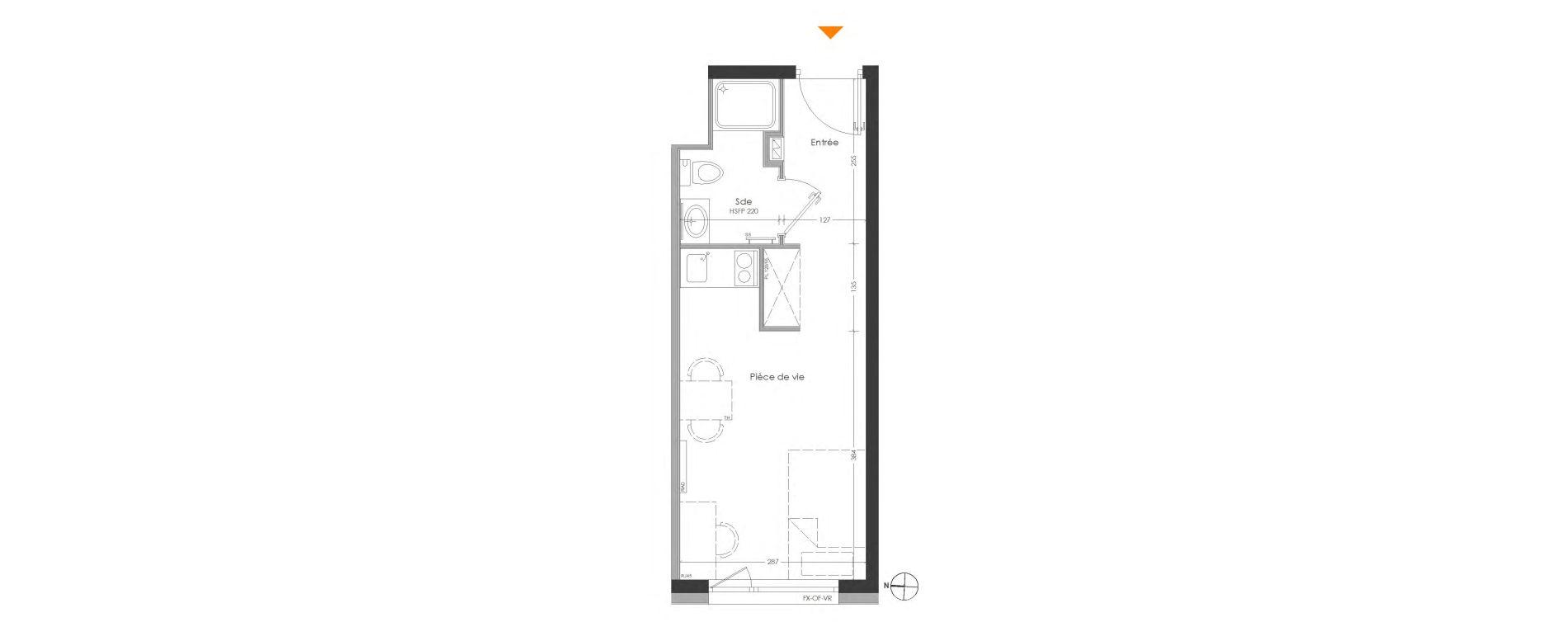 Appartement T1 meubl&eacute; de 21,03 m2 &agrave; Cr&eacute;teil Centre