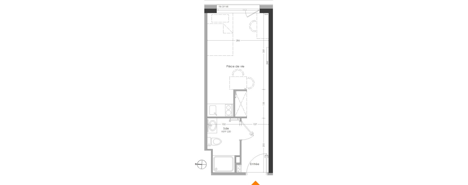 Appartement T1 meubl&eacute; de 20,53 m2 &agrave; Cr&eacute;teil Centre