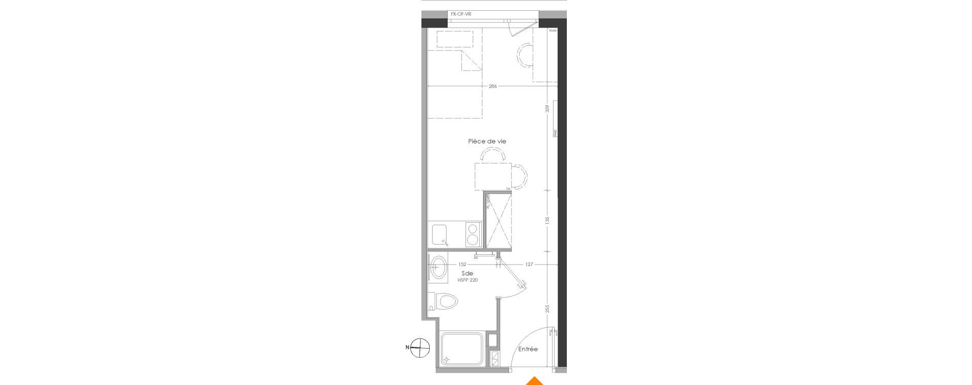 Appartement T1 meubl&eacute; de 20,53 m2 &agrave; Cr&eacute;teil Centre