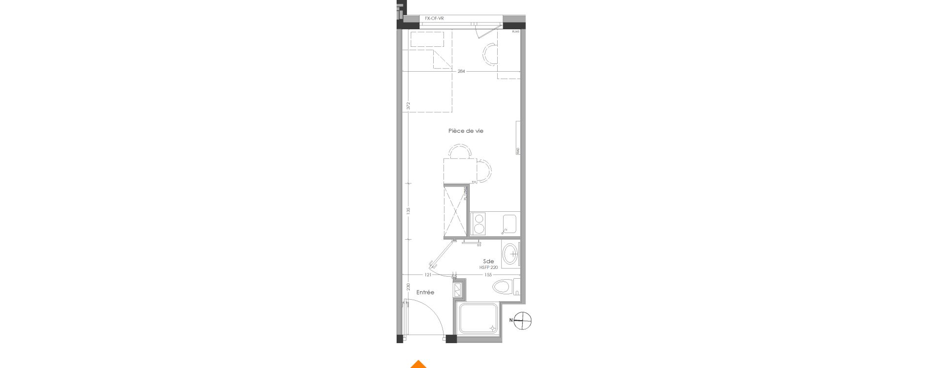 Appartement T1 meubl&eacute; de 19,92 m2 &agrave; Cr&eacute;teil Centre
