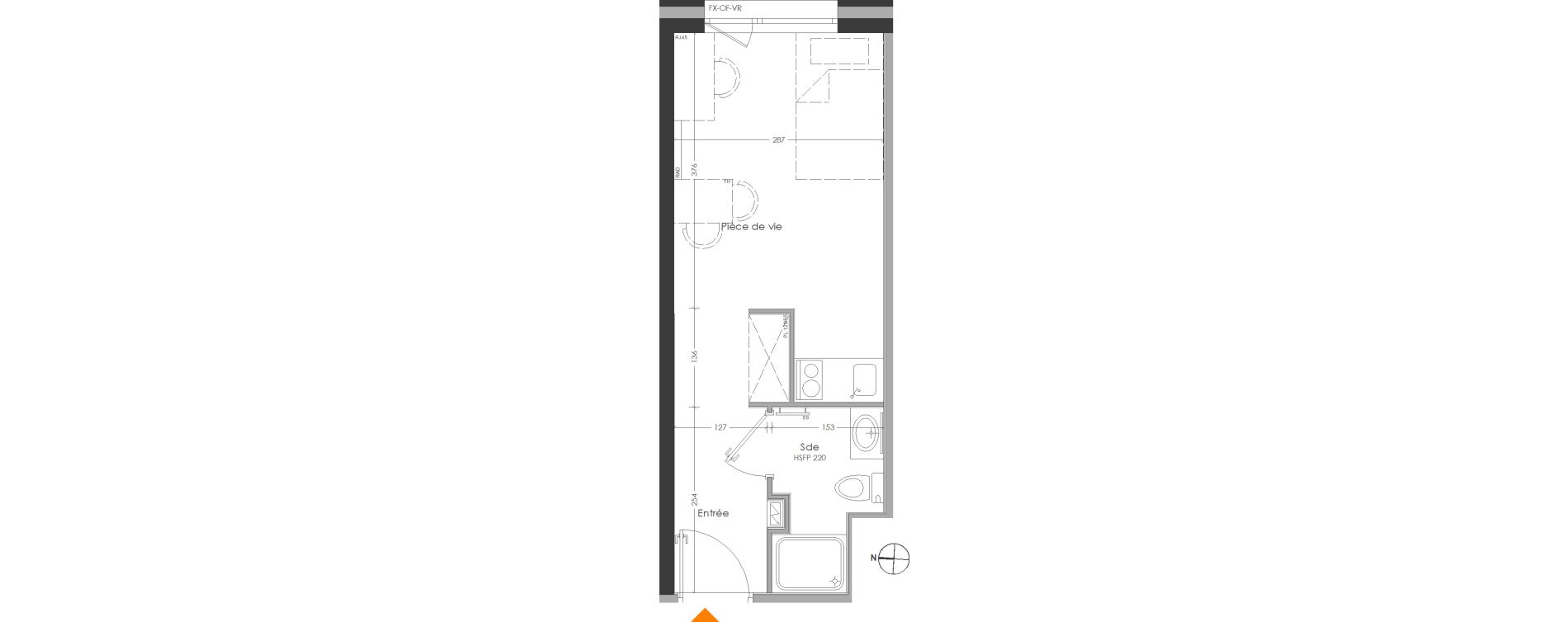 Appartement T1 meubl&eacute; de 20,79 m2 &agrave; Cr&eacute;teil Centre