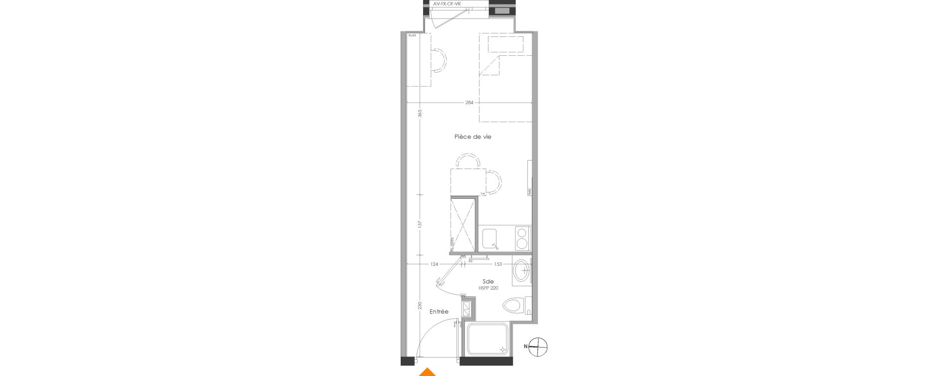 Appartement T1 meubl&eacute; de 20,43 m2 &agrave; Cr&eacute;teil Centre