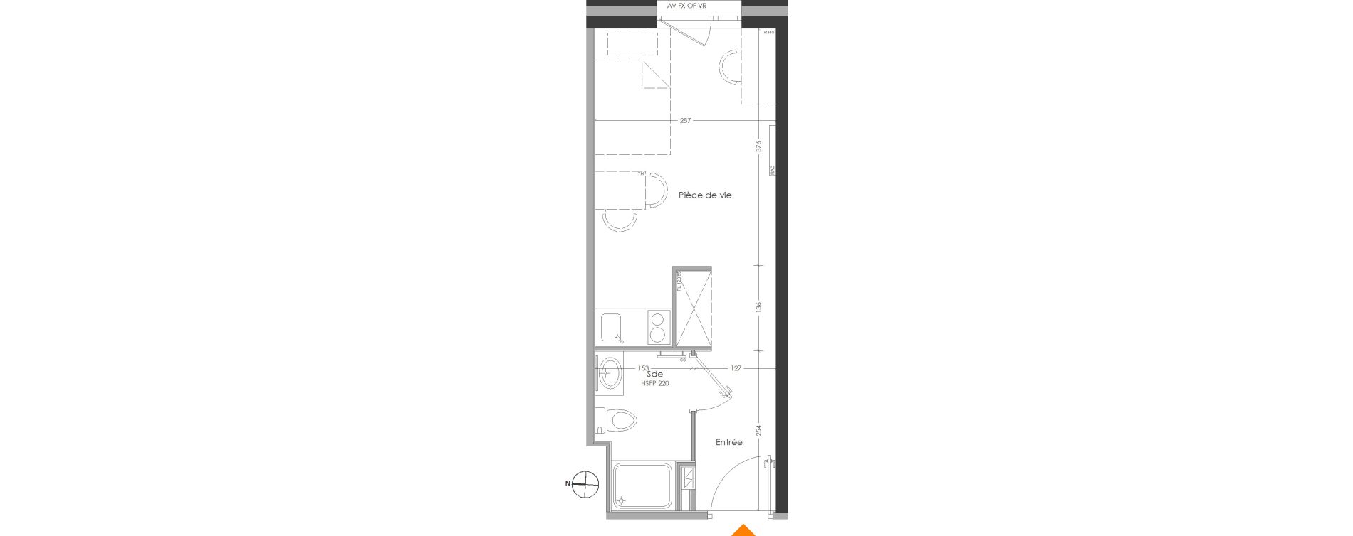 Appartement T1 meubl&eacute; de 21,01 m2 &agrave; Cr&eacute;teil Centre