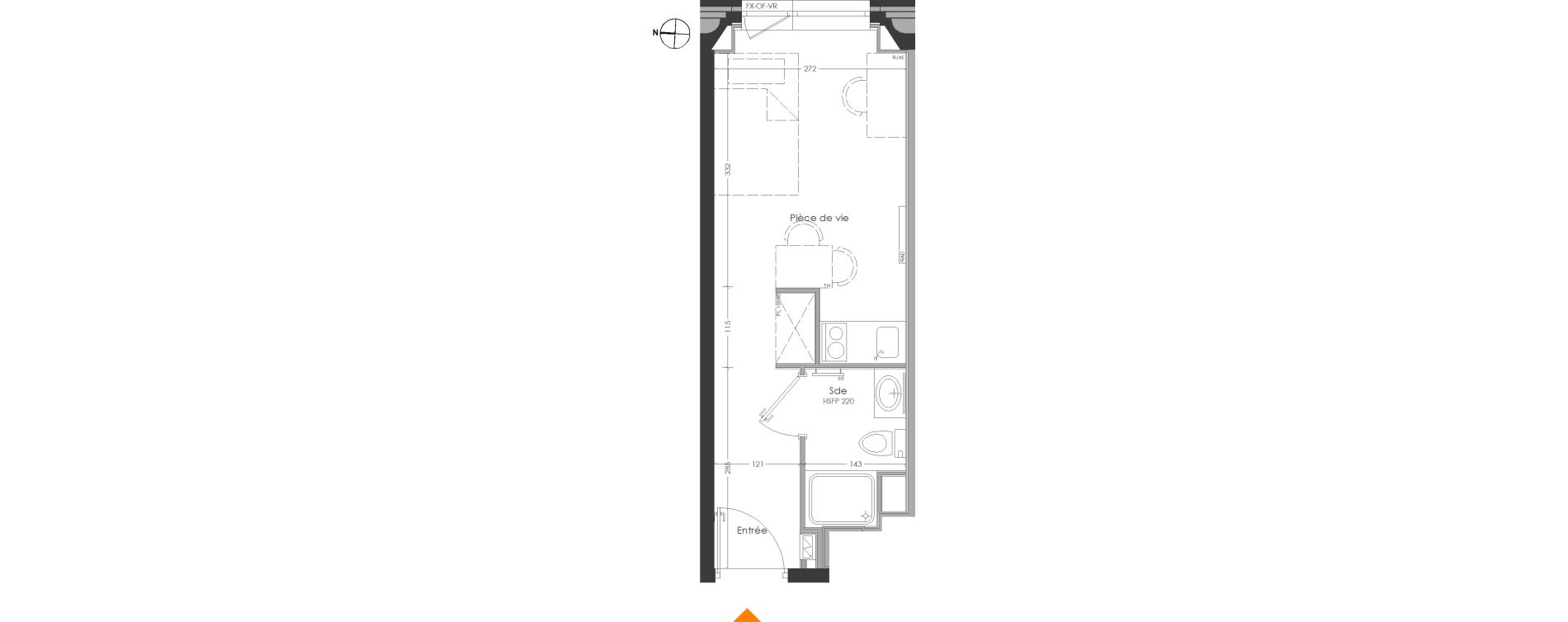 Appartement T1 meubl&eacute; de 18,92 m2 &agrave; Cr&eacute;teil Centre