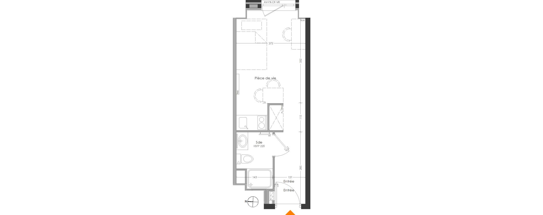 Appartement T1 meubl&eacute; de 18,89 m2 &agrave; Cr&eacute;teil Centre