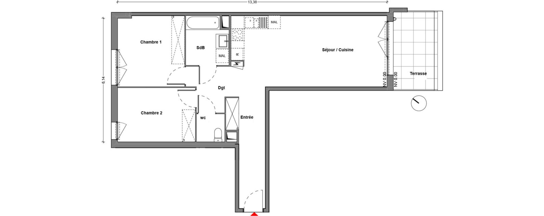 Appartement T3 de 69,71 m2 &agrave; Cr&eacute;teil Centre