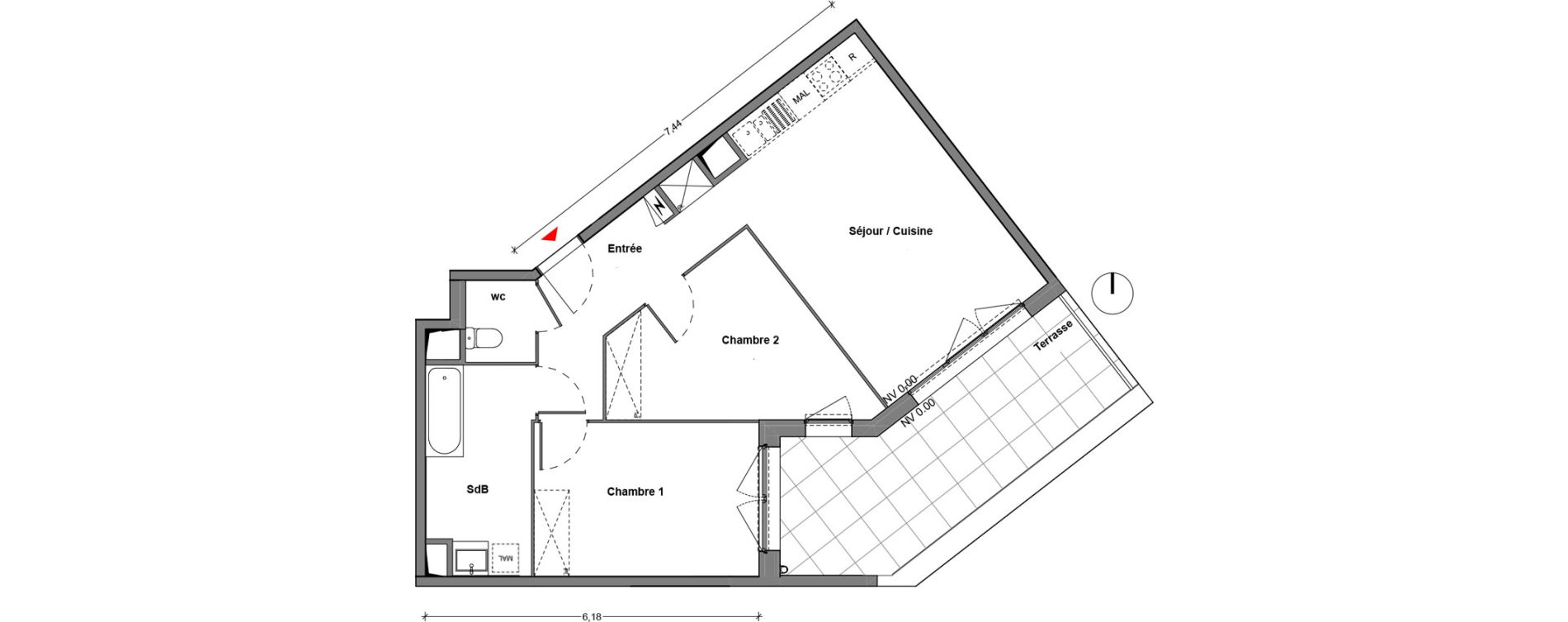Appartement T3 de 62,06 m2 &agrave; Cr&eacute;teil Centre
