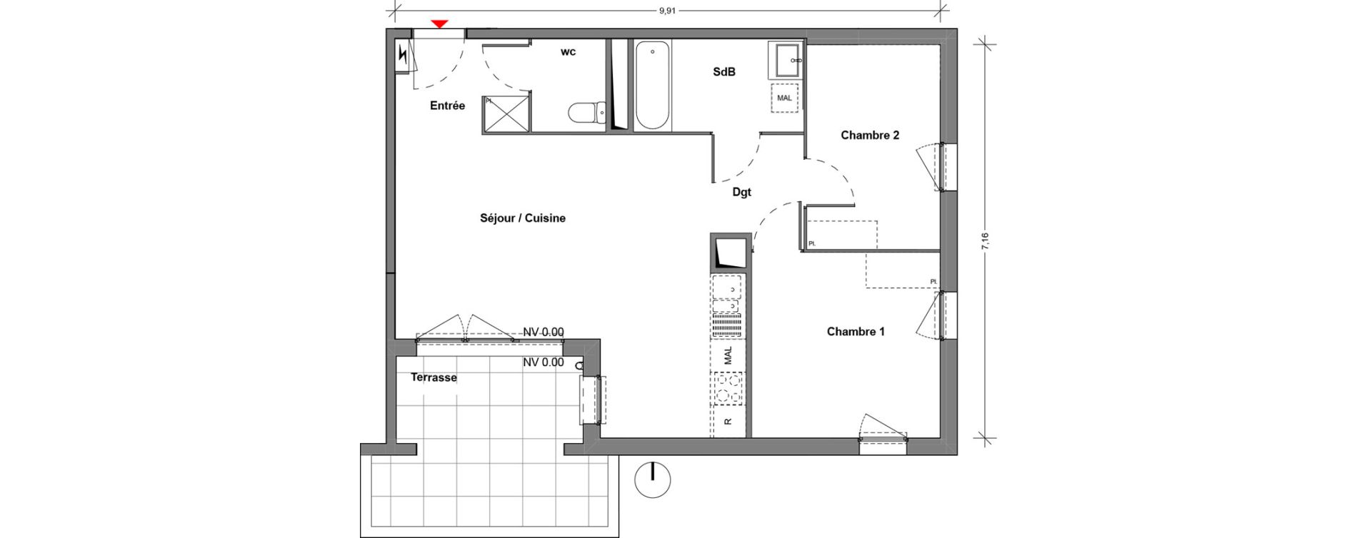 Appartement T3 de 62,41 m2 &agrave; Cr&eacute;teil Centre