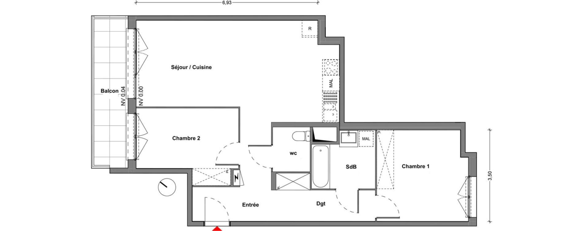 Appartement T3 de 68,99 m2 &agrave; Cr&eacute;teil Centre