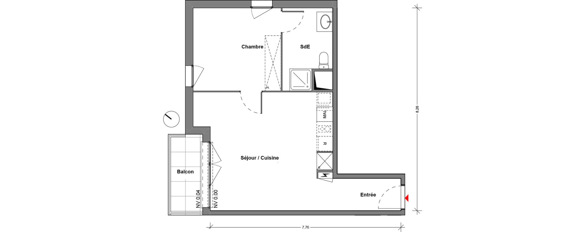 Appartement T2 de 46,77 m2 &agrave; Cr&eacute;teil Centre