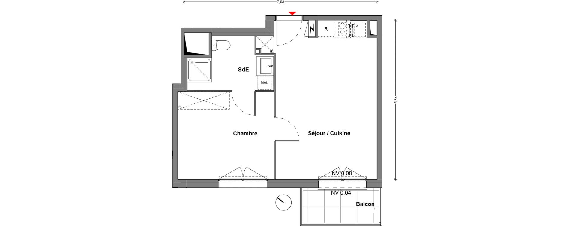 Appartement T2 de 38,39 m2 &agrave; Cr&eacute;teil Centre