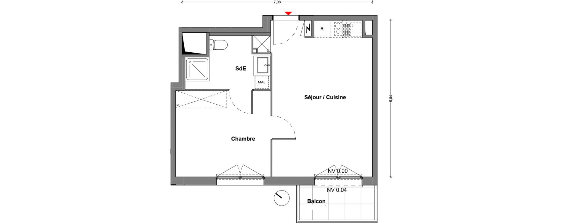 Appartement T2 de 38,62 m2 &agrave; Cr&eacute;teil Centre