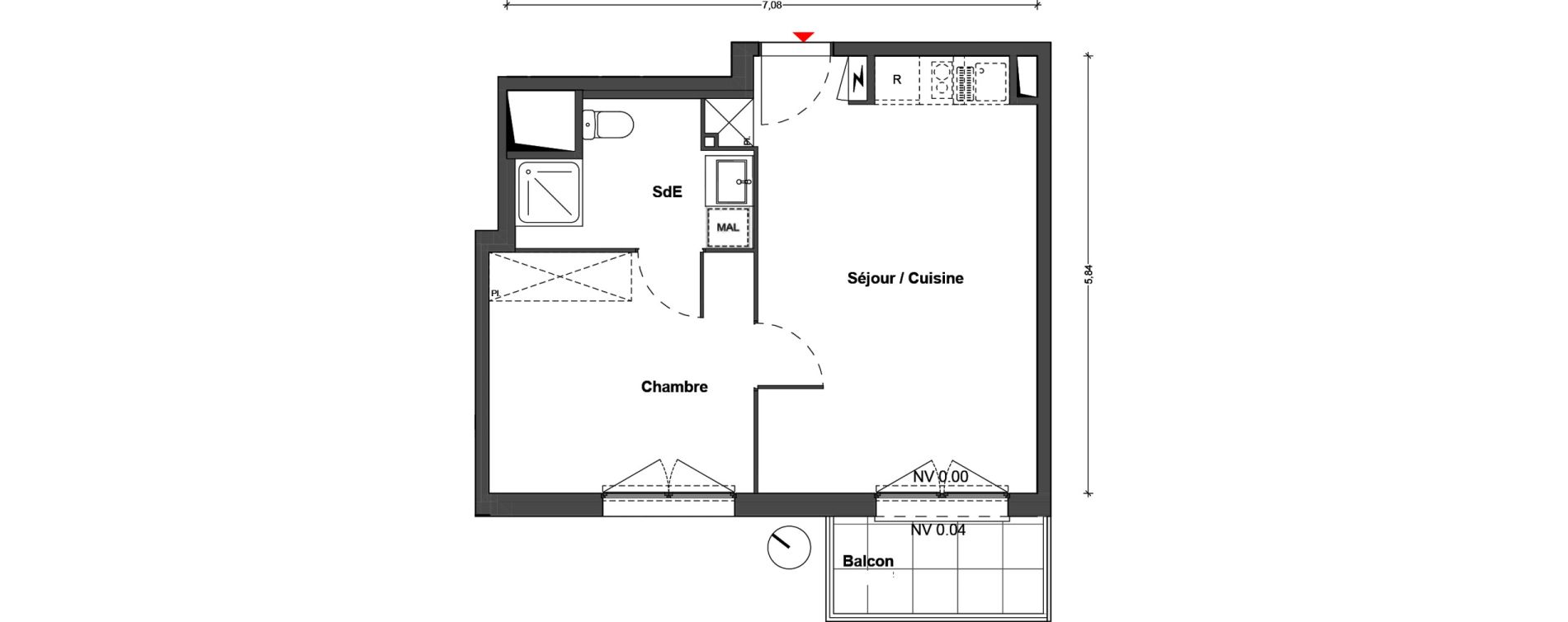 Appartement T2 de 38,36 m2 &agrave; Cr&eacute;teil Centre